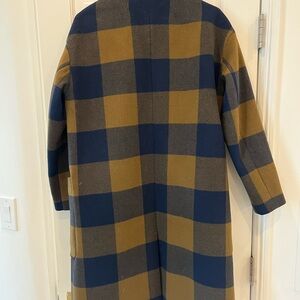 Madewell Blue and Brown Plaid Coat